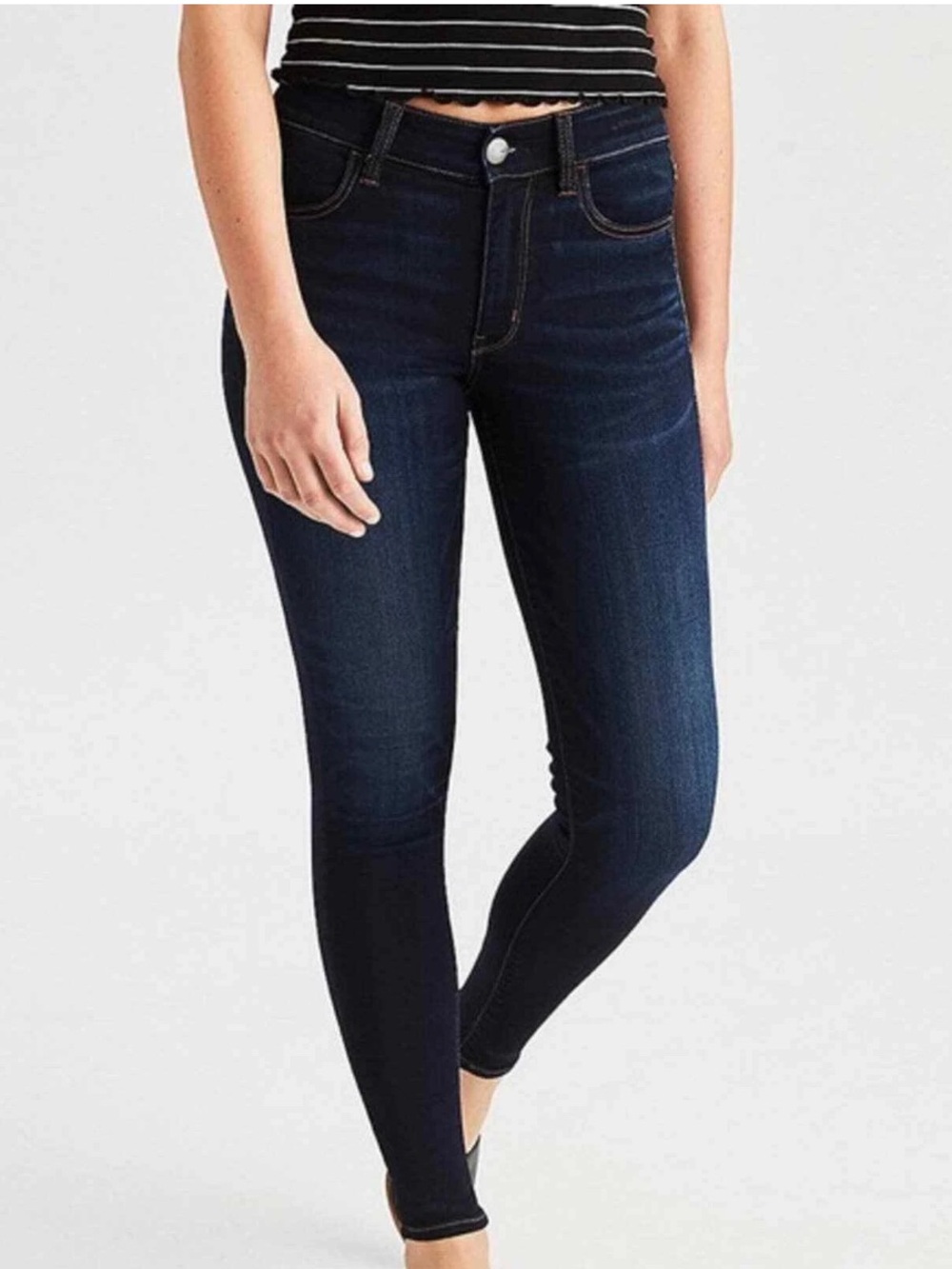 American Eagle Dark Denim Skinny Jeans Super Stretch Size 6 Women’s